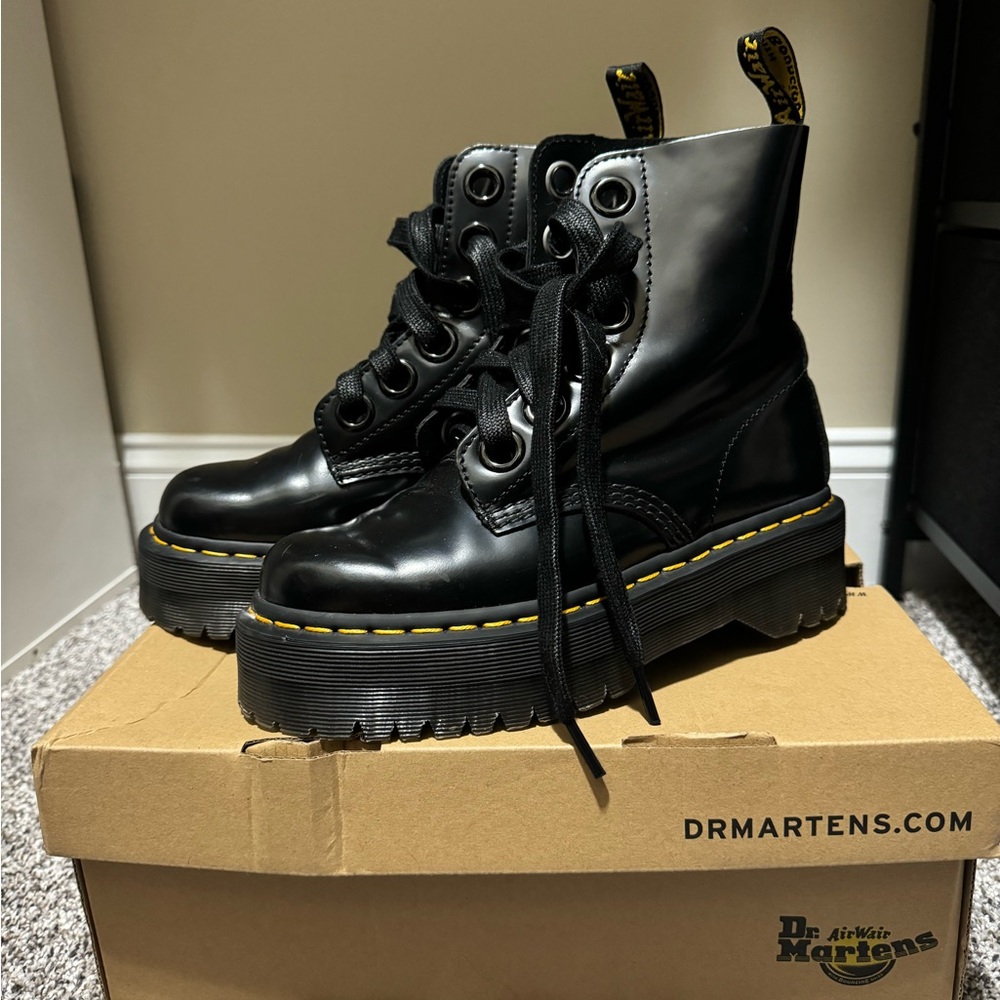 MOLLY WOMEN'S LEATHER PLATFORM BOOTS